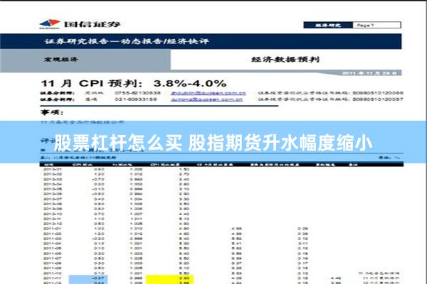 股票杠杆怎么买 股指期货升水幅度缩小